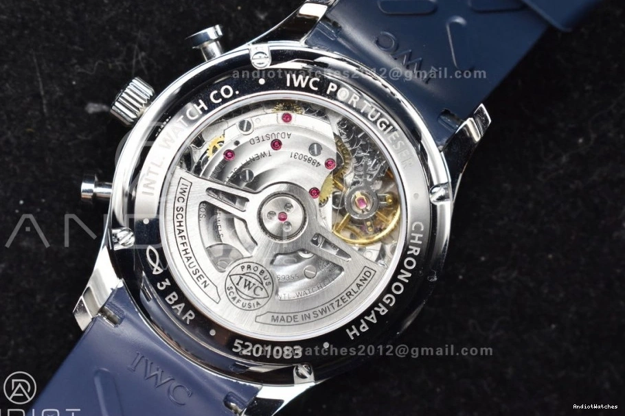 White IW3716 Z+F Edition Strap Dial Best Chrono A Blue WeatherProof Blue 1011 Portuguese Rubber 1:1 on 0922